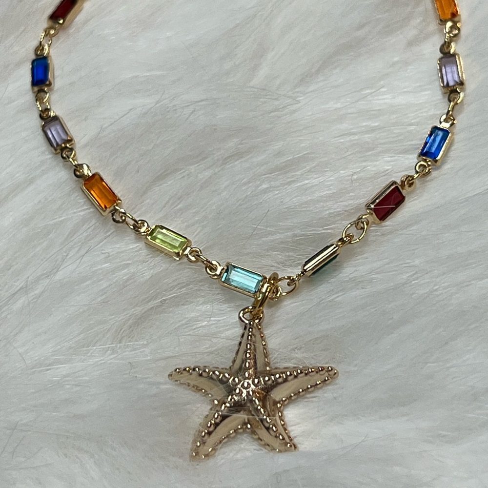 Colorful Starfish Charm Bracelet